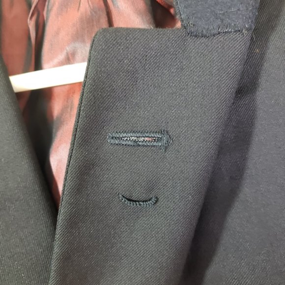 HOLLAND & SHERRY Men's 44 Navy Solid Fully lined Padded, Button Front Jacket - Picture 9 of 12